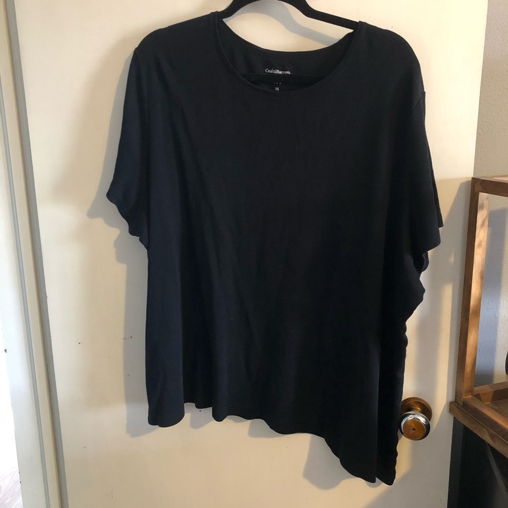 EUC PLUS SIZE Croft & Barrow Classic Black Tee Size 3X